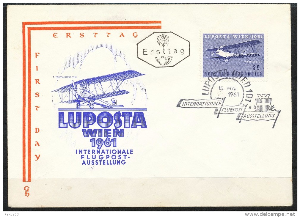 Österreich-  FDC    MI.Nr.    1085    -    Luftpost-Briefmarkenausstellung LUPOSTA 1961, Wien - FDC