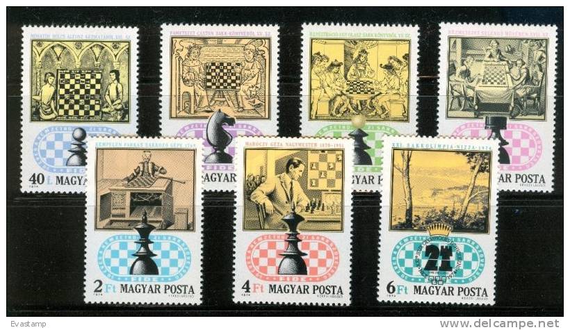 HUNGARY - 1974.Chess Cpl.Set MNH! Mi:2957-2963 - Unused Stamps
