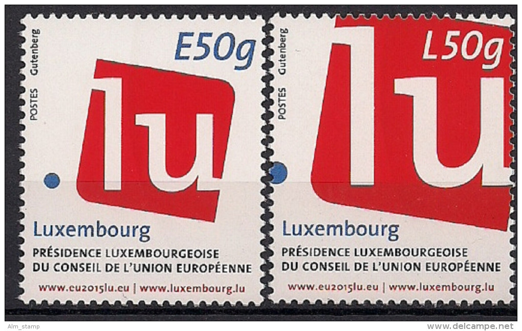 20152015  Luxemburg Mi. 2056-7 **MNH  Vorsitz Luxemburgs In Der Europäischen Union - Unused Stamps