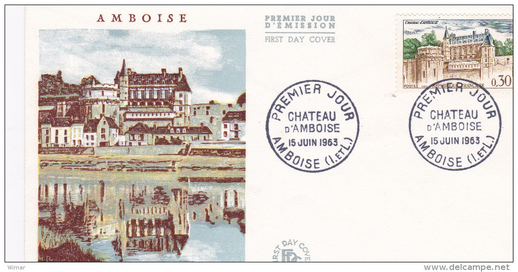 FDC 1963 Amboise Château D'Amboise Le Château Vu De La Loire - 1960-1969