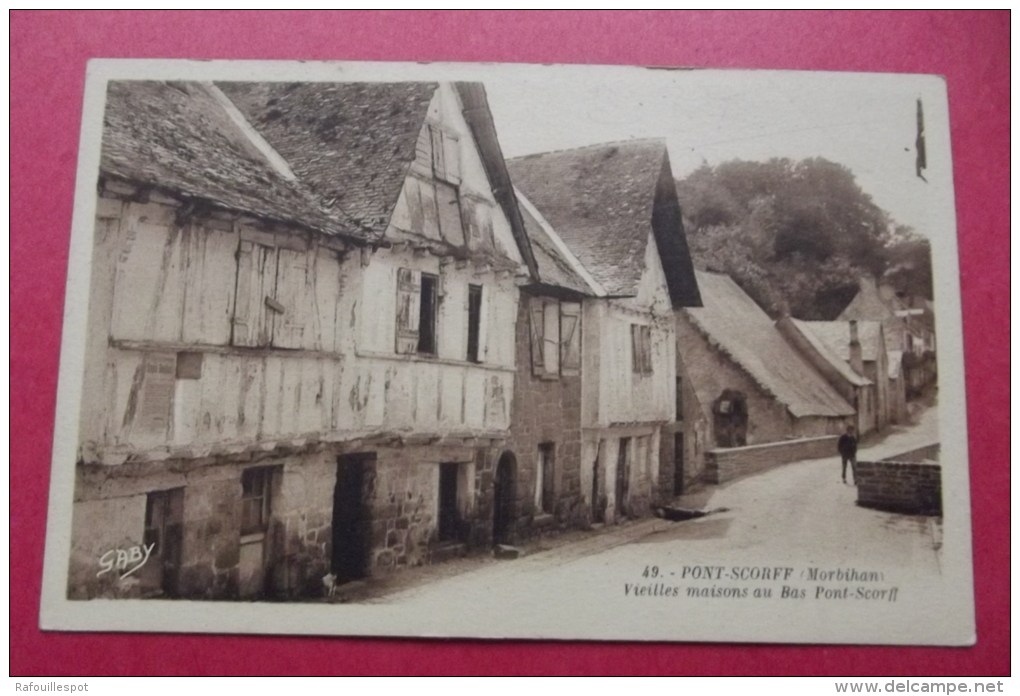 Cp Pont Scorff Vieilles Maisons Au Bas Pont Scorff - Pont Scorff