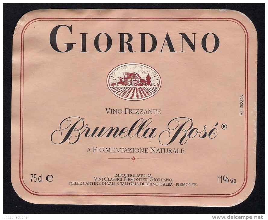 # BRUNELLA ROSE´ GIORDANO PIEMONTE Wine Label Italy, Wein Vino Vin Etiquette Etiqueta Etikett - Vino Rosato