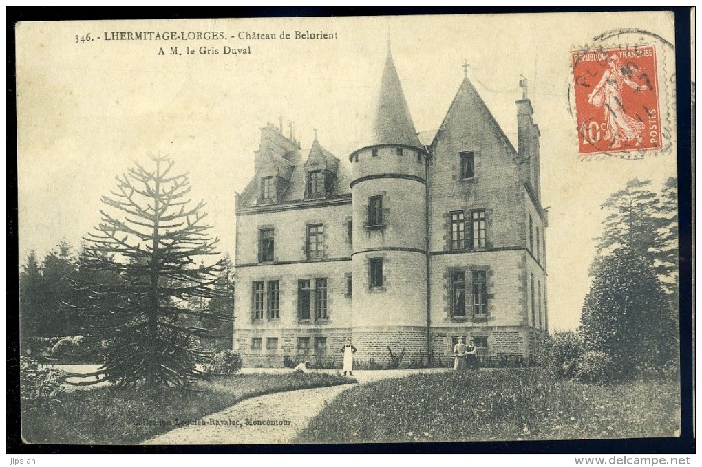 Cpa Du 22  Lhermitage Lorges -- Château De Belorient à Mr Le Gris Duval  ... Loudéac    AA16 - Loudéac