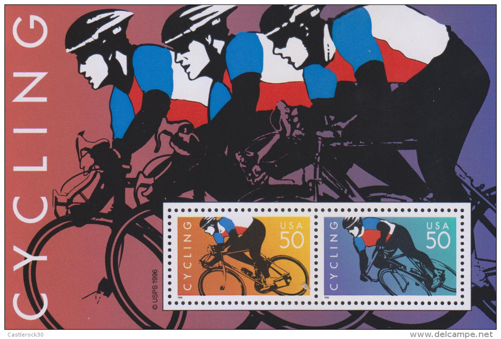 G)1996 USA, BICYCLES-CYCLING, S/S, MNH - Souvenirs & Special Cards