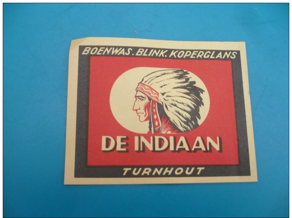 Turnhout De Indiaan 7 Op 8 Cm Boenwas Blink 1950 - Autres & Non Classés