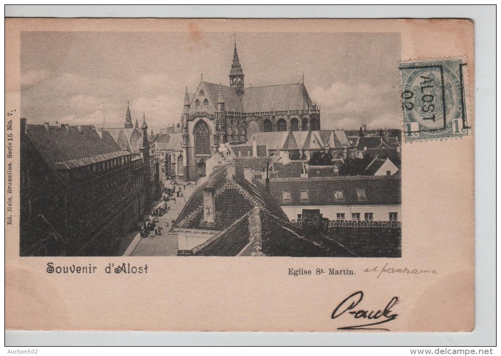 TP 53 Roulette Alost 1902 S/CP L'Eglise St.Martin D'Alost Nels Série 15 N°7c.Alost En 1902 PR2271 - Roller Precancels 1900-09