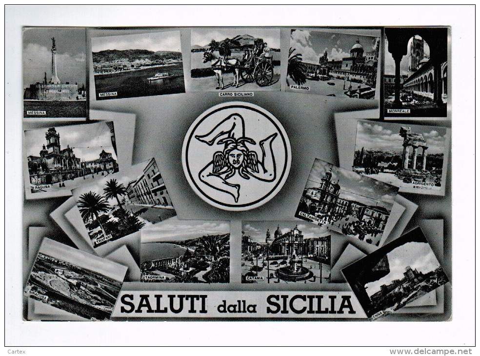 5267      Cpm  SALUTI Dalla SICILIA  1958 , Carte Photo ! - Altri & Non Classificati