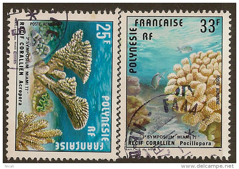 FRENCH POLYNESIA 1977 Coral Reef SG 238-9 U #OG212 - Oblitérés