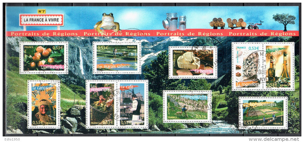 France 2006 - Regions Of France - Mi. 4047-56 - Sheetlet - Used - Oblitéré - Used