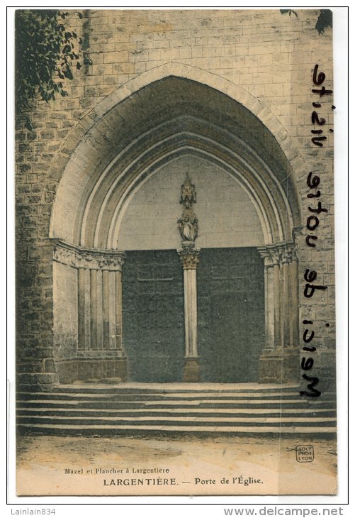 - LARGENTIERE - ( Ardèche ), Porte De L'Eglise, Super état, Non écrite, TBE, Scans. - Largentiere