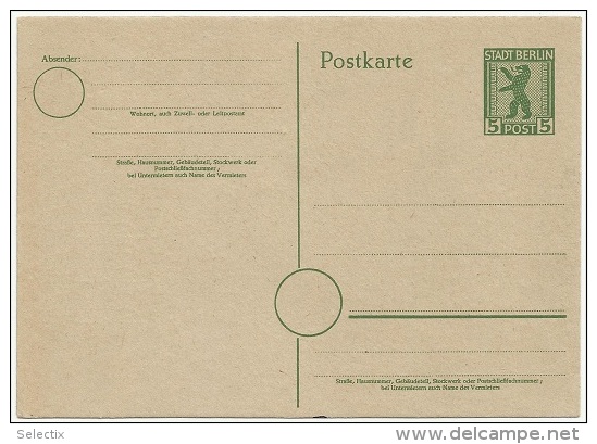 Germany 1945 Berlin - Allied Occupation - Postkarten - Ungebraucht