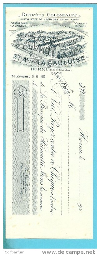 DISTILLERIE DE LIQUEURS EXTRA FINES / Ste Ame LA GAULOISE  / HORNU / RECU    (F533) - 1900 – 1949