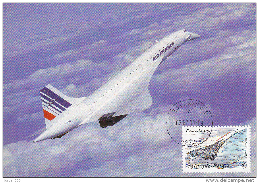 België, Maximumkaarten, Nr 3916/3920, De Winne, ISS, Concorde, Zeppelin, Blériot (6484) - Autres (Air)