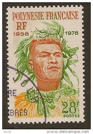 FRENCH POLYNESIA 1978 28f Chief SG 281 U #OF422 - Neufs