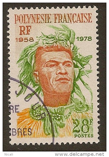 FRENCH POLYNESIA 1978 28f Chief SG 281 U #OF422 - Ungebraucht