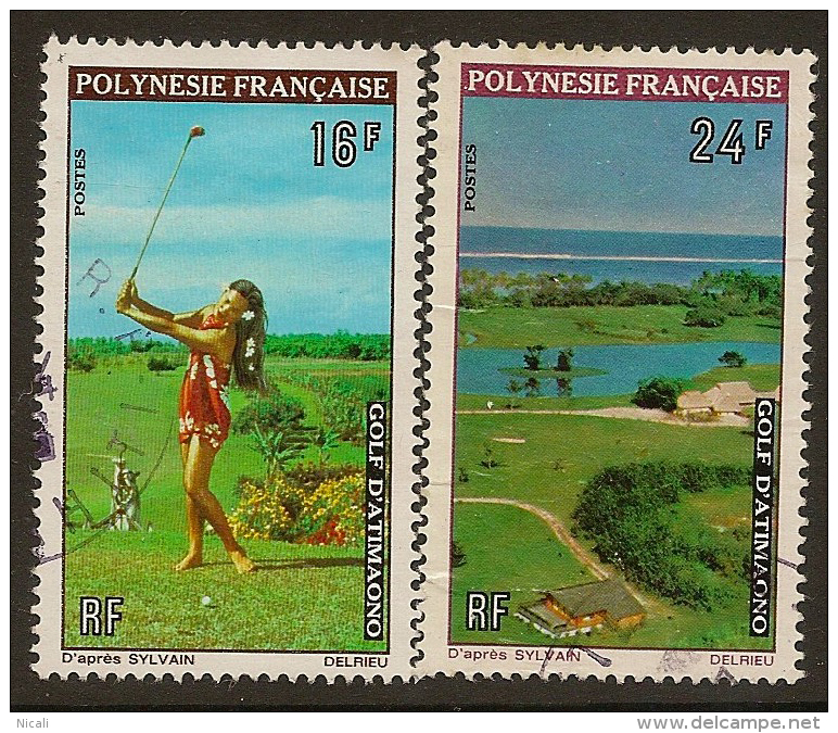FRENCH POLYNESIA 1974 Golf SG 177-8 U #OF244 - Used Stamps