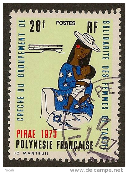 FRENCH POLYNESIA 1973 28f Creche SG 171 U #OF243 - Oblitérés