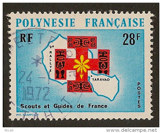 FRENCH POLYNESIA 1971 28f Scouts And Gudes SG 152 U #OF241 - Oblitérés