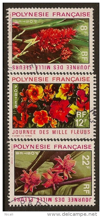 FRENCH POLYNESIA 1971 Flowers SG 134-6 U #OF233 - Oblitérés