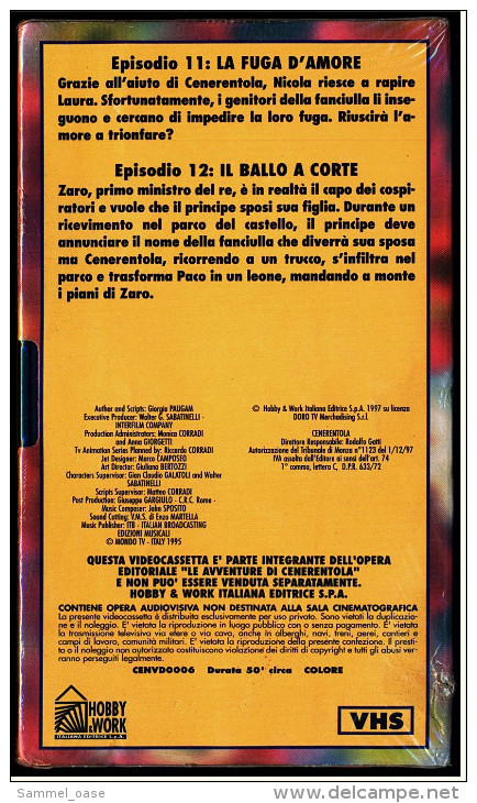 VHS Video  -  Cenerentola  -  Original Packaged In Protective Film  -  La Fuga D’amorevon  -  Il Ballo A Corte  -  1997 - Kinder & Familie