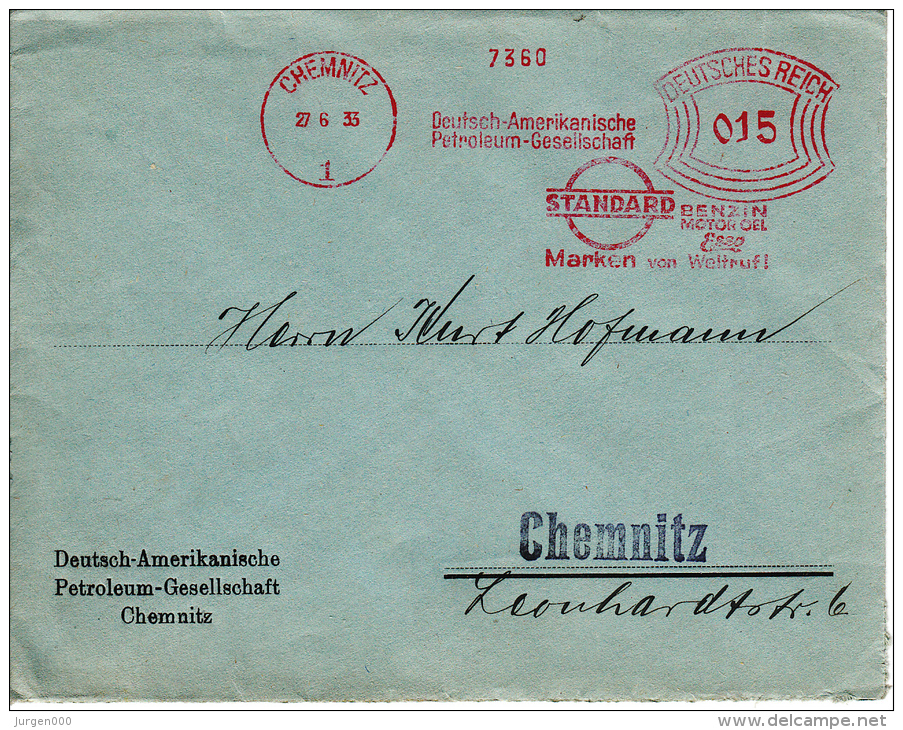 Deutsches Reich, Deutsch-Amerikanische Petroleum Gesellschaft, Standard Benzin, Motoroel, Esso, 1933 (5941) - Pétrole