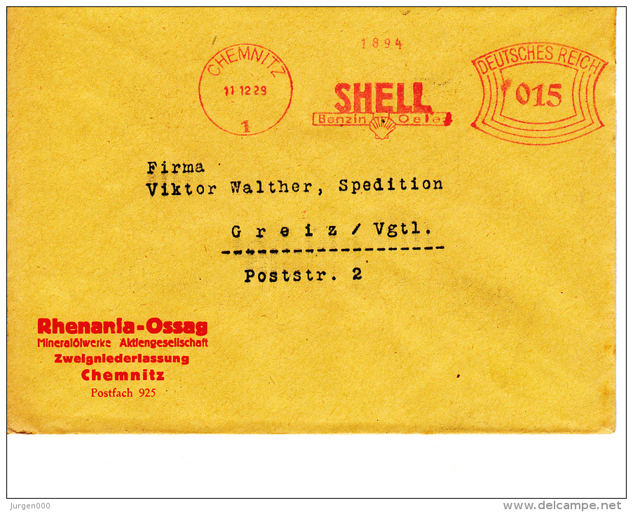 Deutsches Reich, Shell, Benzin, Oele, Chemnitz, 1929 (5958) - Pétrole