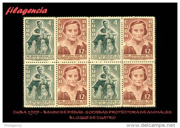 CUBA. BLOQUES DE CUATRO. 1957-09 BANDO DE PIEDAD - Neufs