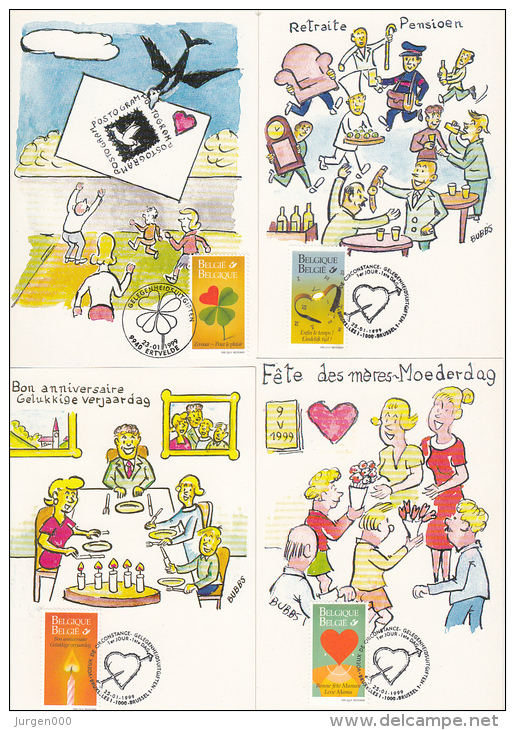 België, Maximumkaarten, Nr 2796/2803 (6817) - 1991-2000