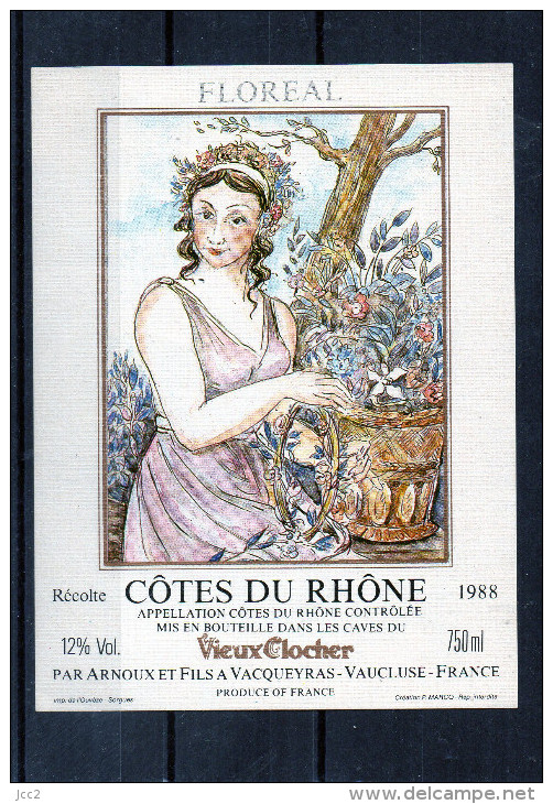 Calendrier Républicain - Floréal ( Etiquette Légèrement Collée Sur Feuille D´expo.) - Bellezza Femminile Stile Liberty