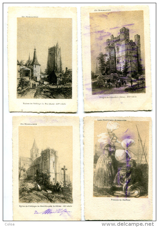 Lot De 12 Cpa  Gravures  Série « En Normandie » Cartes Précurseur - 5 - 99 Cartoline