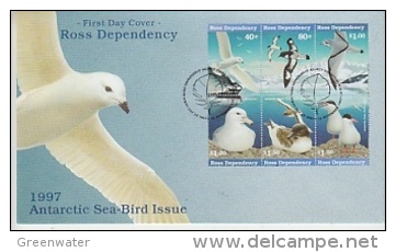Ross Dependency 1997 Sea Birds 6v Se-tenant  FDC (F4225A) - FDC