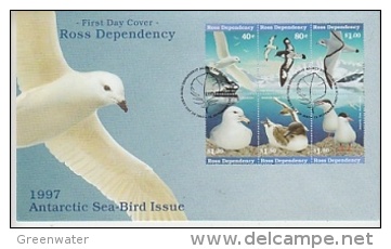 Ross Dependency 1997 Sea Birds 6v Se-tenant  FDC (F4225B) - Unused Stamps