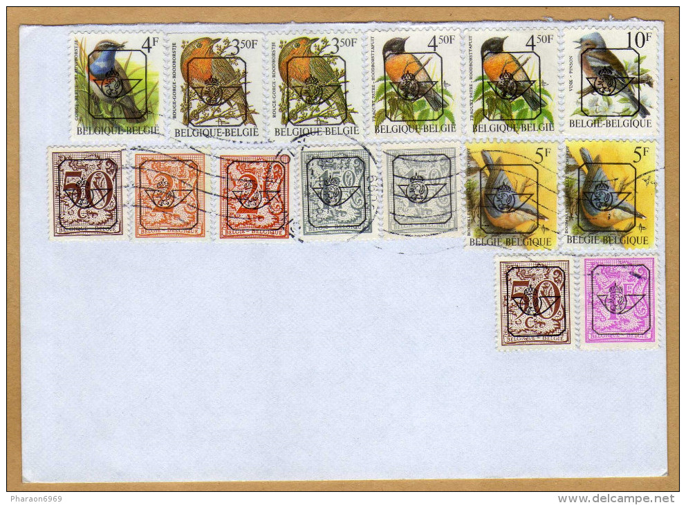 Enveloppe Cover Brief  Préoblités Oblitérés Buzin Et Lion Et Banderole Sans Adresse Destinataire - Typos 1986-96 (Oiseaux)