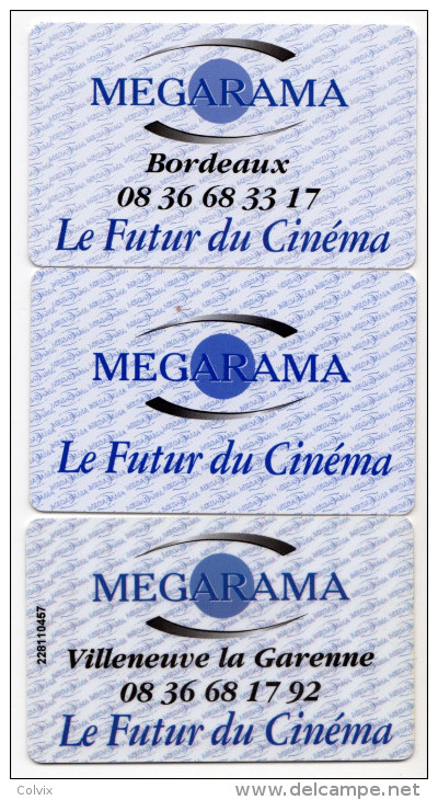 FRANCE LOT 3 CINECARTES MEGARAMA - Cinécartes