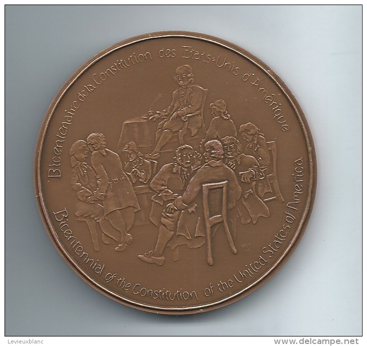 Médaille De Table/Bicentenaire De La Constitution Des USA/Bronze/Monnaie De Paris /1987   MED1 - Otros & Sin Clasificación