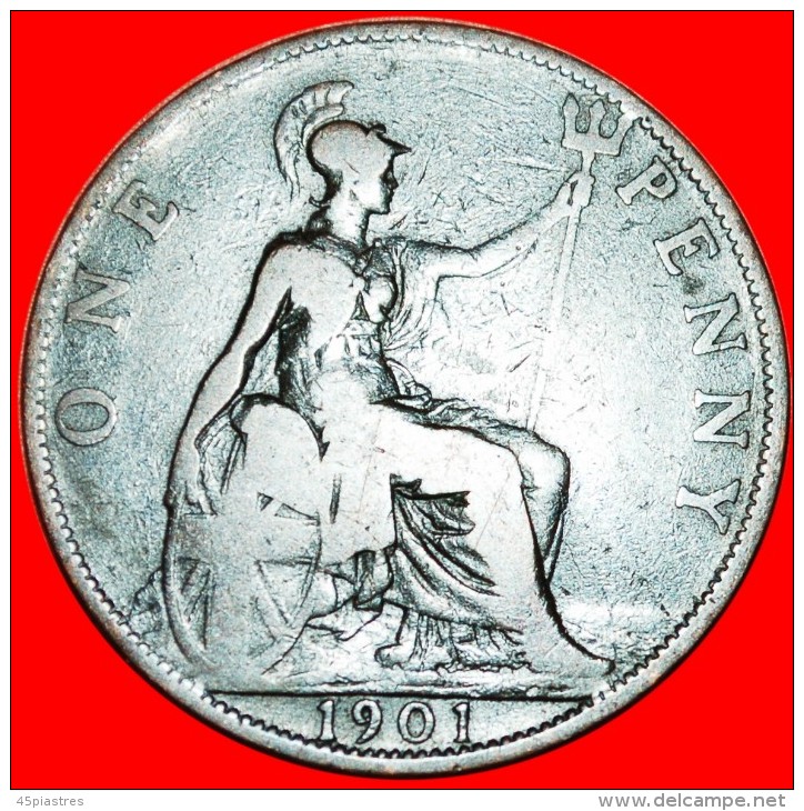 * MISTRESS OF THE SEAS: UNITED KINGDOM&#9733; PENNY 1901! LOW START&#9733;NO RESERVE! VICTORIA (1837-1901) - D. 1 Penny