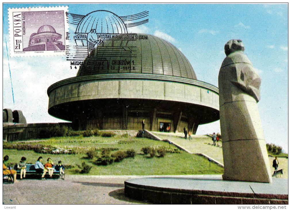 PO 06 - Maximum Card - Planetarium And The Statue Of Copernicus In Chorzow - Cartes Maximum