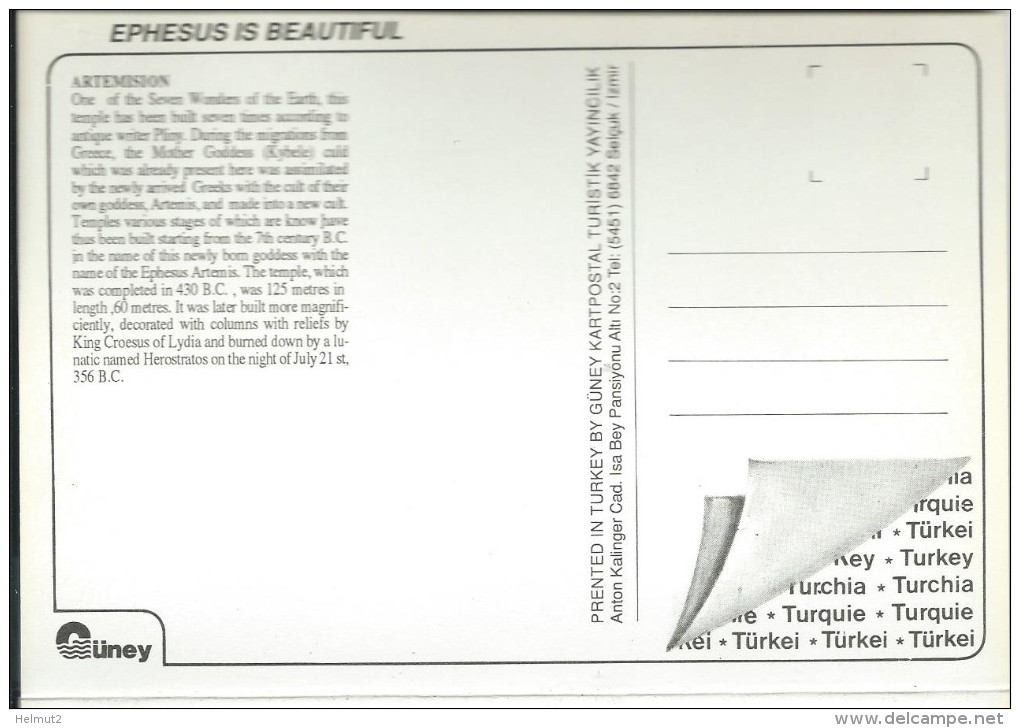 EPHESUS Ephèse Turquie - dépliant 12 cartes Monuments Ville ancienne - temple d´Artémis (voir détails 24scan) GF125