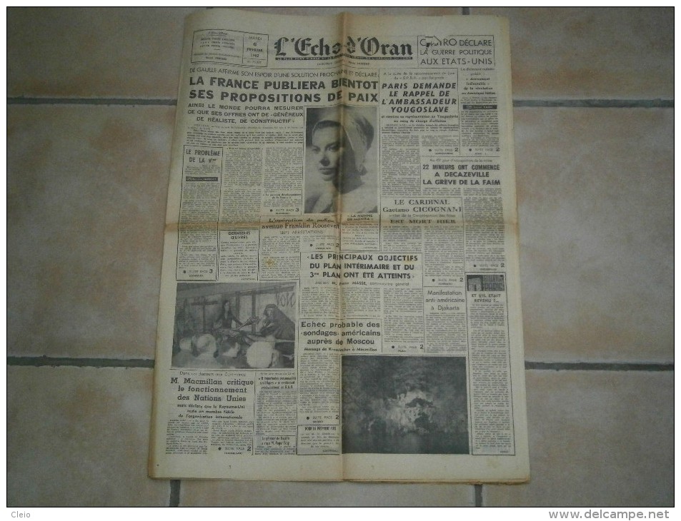 JOURNAL L´ECHO D´ORAN Du 6 Février 1962 ( Guerre D´algèrie ) édition Spéciale De L´o.a.s - 1950 à Nos Jours