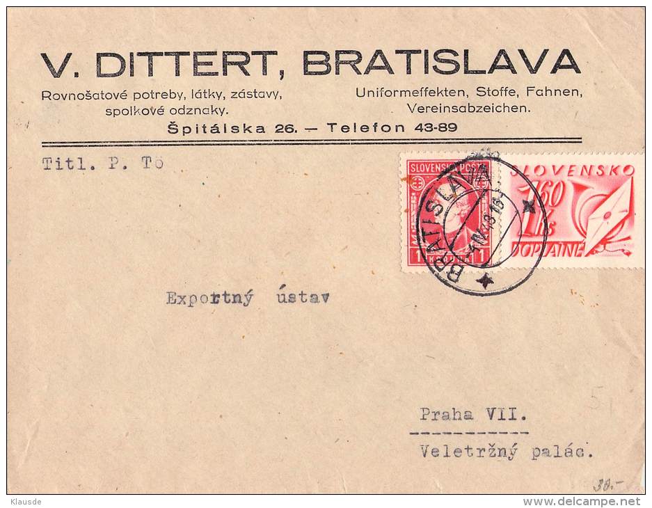 MiNr. 40 + P 25 Auf Brief Slowakei - Storia Postale