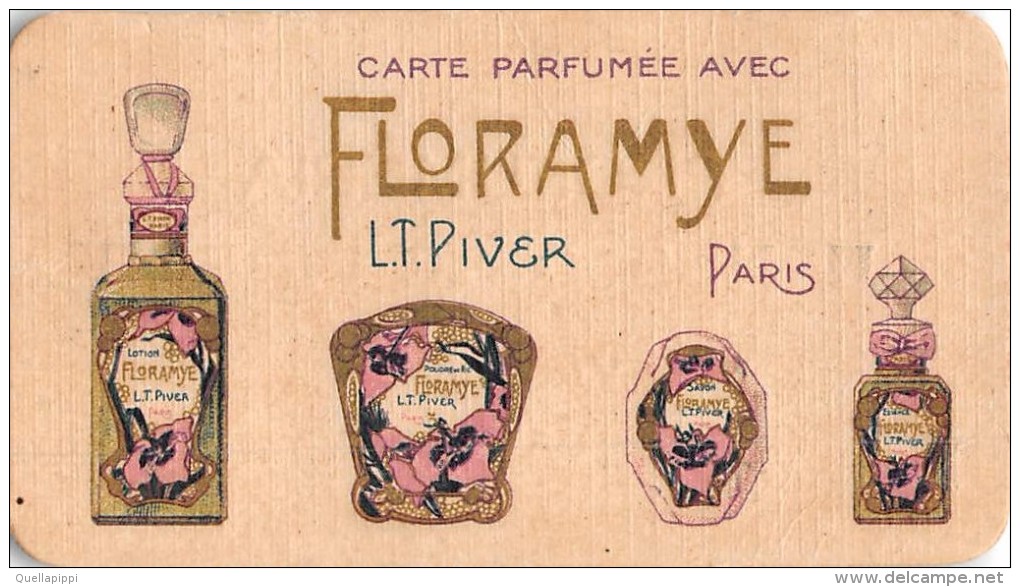 02078 "CARTE PARFUMEE AVEC FLORAMYE L.T.PIVER PARIS - PROFUMERIA ERNESTO CARRERA CASALE" ANNI '20 XX SECOLO. CART.  ORIG - Anciennes (jusque 1960)