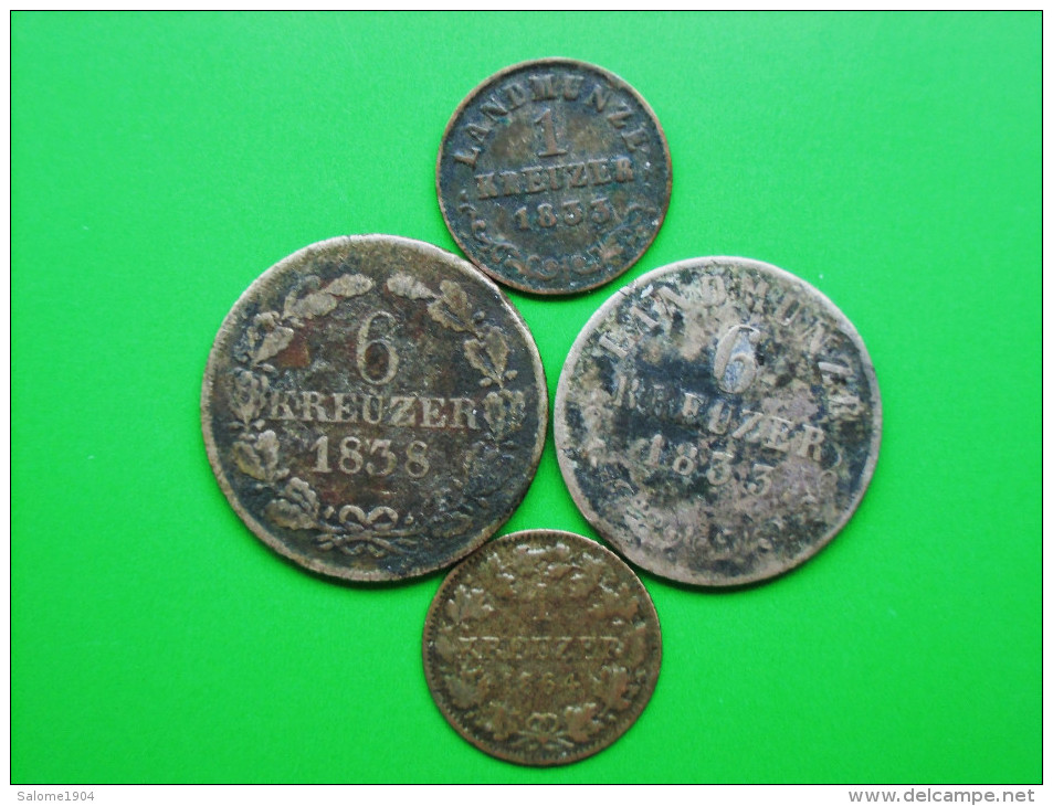 SACHSEN Coburg Gotha 6 Kreuzer 1838 Meiningen 1 Kreuzer 1833 1864 6 Kreuzer 1833 LOT  4 Stück !!! - Groschen & Andere Kleinmünzen