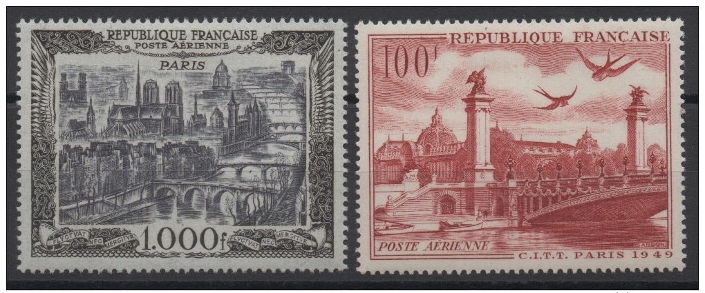 FRANCE - YT PA N° 28-29 - Neufs * - MH - Cote: 101,00 € - 1927-1959 Nuevos