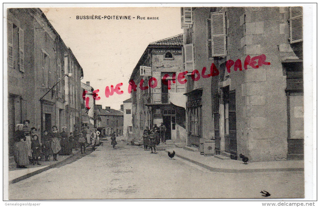 87 -  BUSSIERE POITEVINE - RUE BASSE  RARE - Bussiere Poitevine