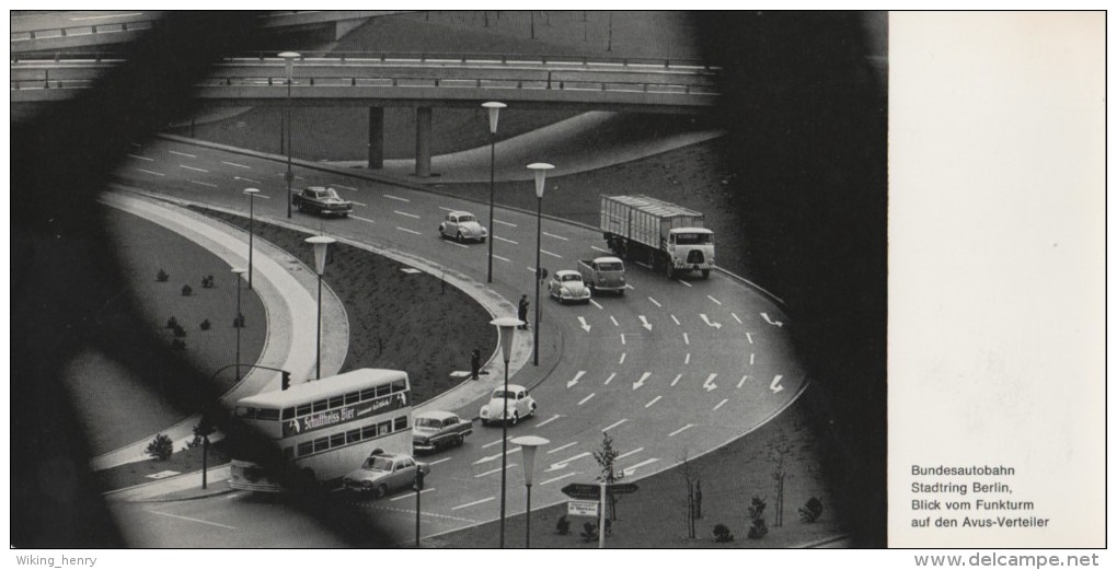 Berlin - S/w Bundesautobahn Stadtring Blick Vom Funkturm Auf Den Avus - Mitte