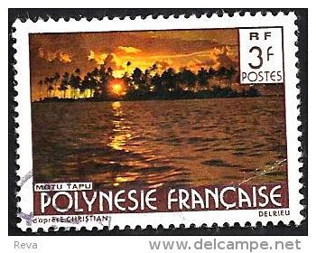 POLYNESIE FRANCAISE PALM TREES SUNSET 3 FR STAMP ISSUED 2000's(?) SG470 USEDNH FULL POSTMARKREAD DESCRIPTION !! - Gebraucht