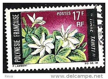 POLYNESIE FRANCAISE FLORA FLOWERS OUT OF SET OF 2 17 FRANCS STAMP ISSUED 1960's(?) SG92 USEDNH READ DESCRIPTION !! - Gebruikt