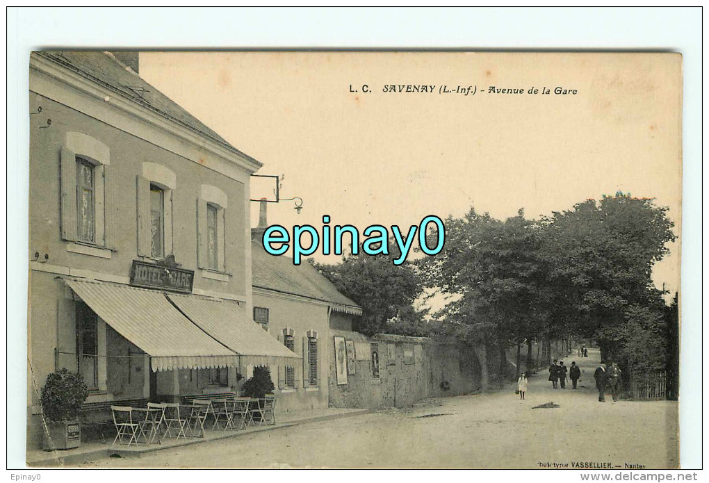 Br - 44 - SAVENAY - Avenue De La Gare - Hôtel - RARE Et INCONNUE VISUEL  - édition Vasselier - Savenay