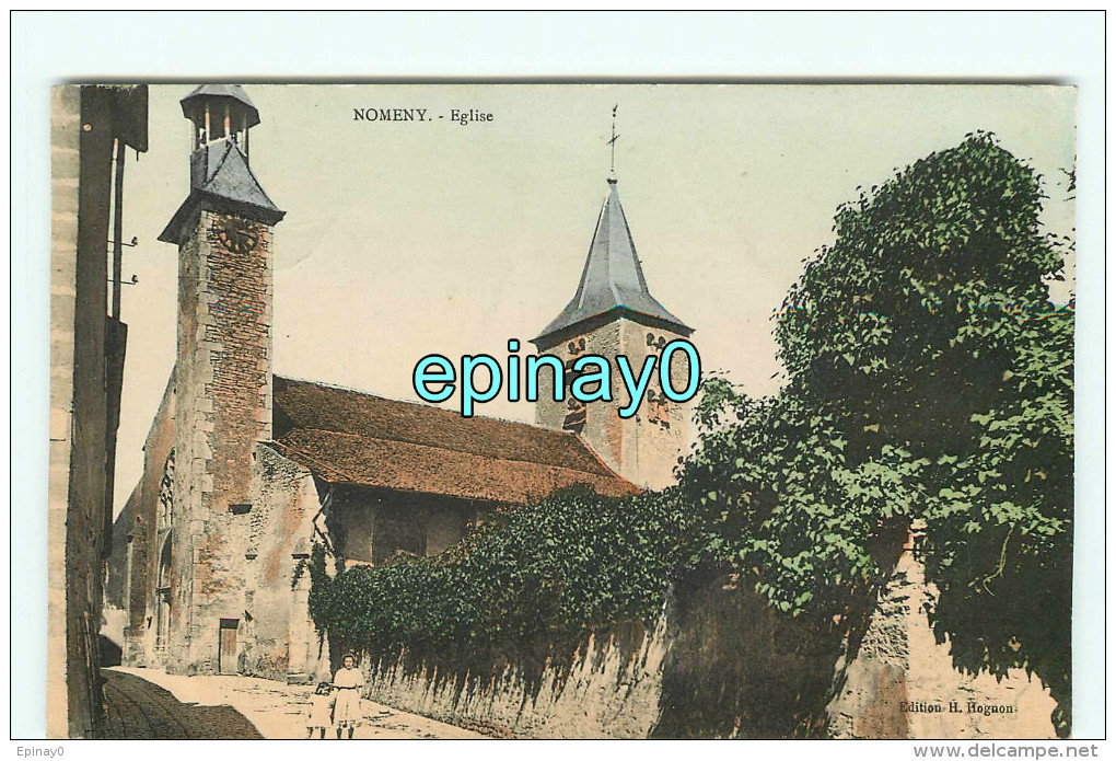 Br - 54 - NOMERY - église - RARE En COULEUR  - édition Hogron - Nomeny