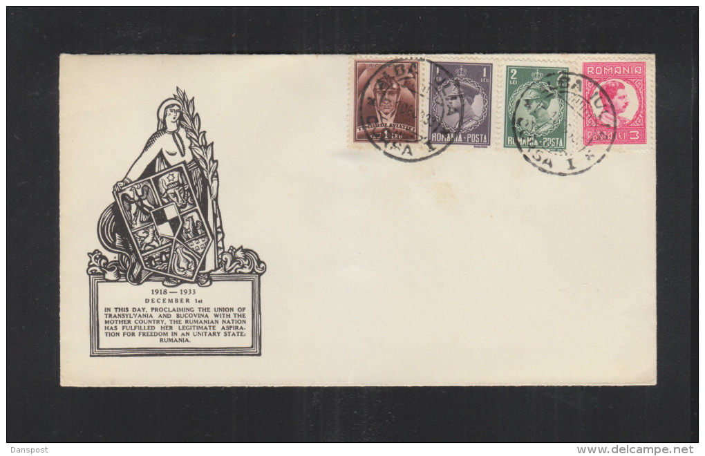 Romania Commemorative Cover December 1st  1933 - Covers & Documents